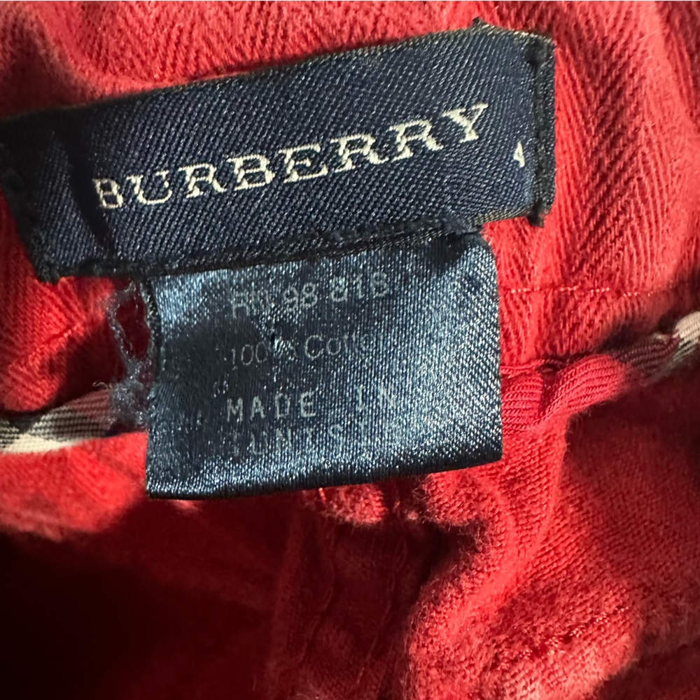 Burberry Red Textured Wide Leg Zipper Pants Size 4 - Picture 10 of 10